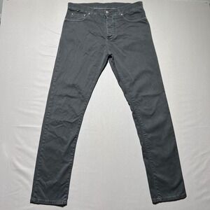 ISAIA Napoli Mens‎ Black Stretch Denim Mid Rise Button Fly Straight Leg Jeans 50